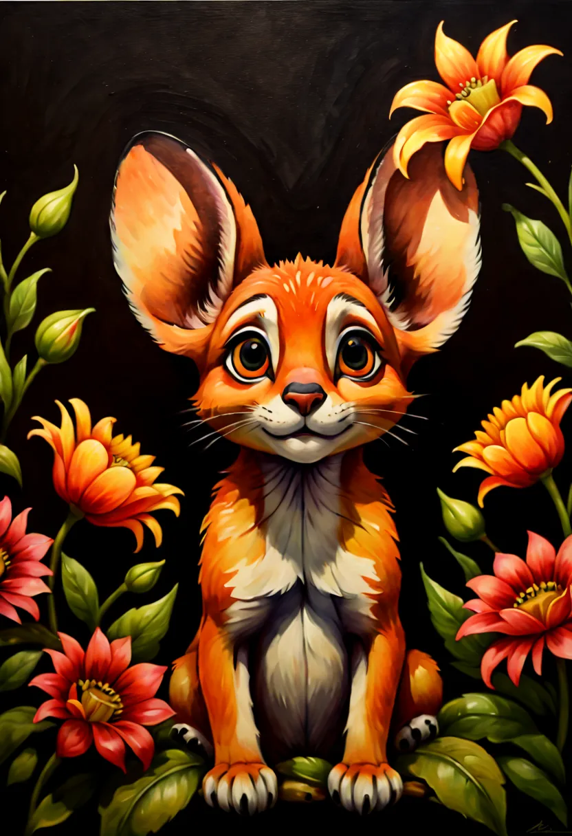 (Watercolor painting:1.4), Flowers, (inspired by Zootopia:0.4), chiaroscuro, symmetrical, (best quality, masterpiece, Representative work, official art, Professional, 8k:1.3)