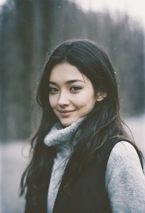 XX mix_girl,woman portrait,polaroid,movie, grainy,smile,cold