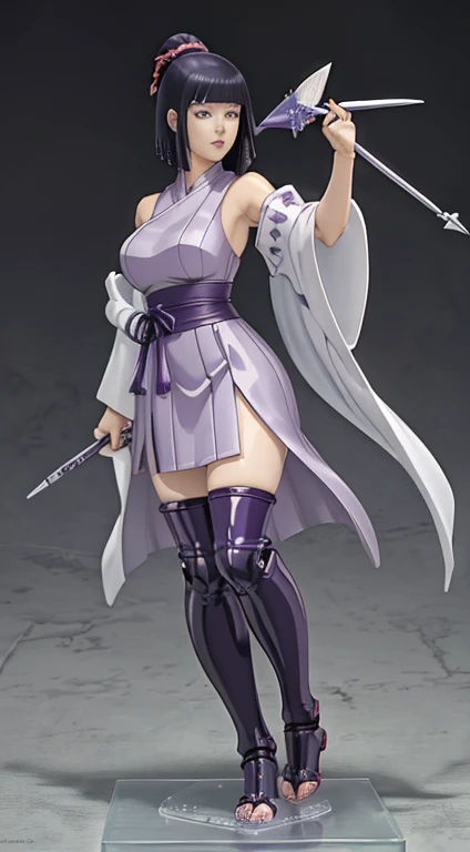 a close up of a figure in a purple outfit on a gray surface, a statue by Kentaro Miura, trending on cg society, shin hanga, anime figure, anime pvc figure, pvc figurine, anime figurine, seductive anime girl, anime action figure, misato katsuragi, juri misa...