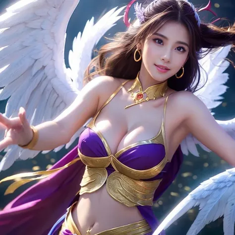 beautiful girl、Uplifting、fantasy、dancer、big breasts、perfect style、Angel wings flutter、