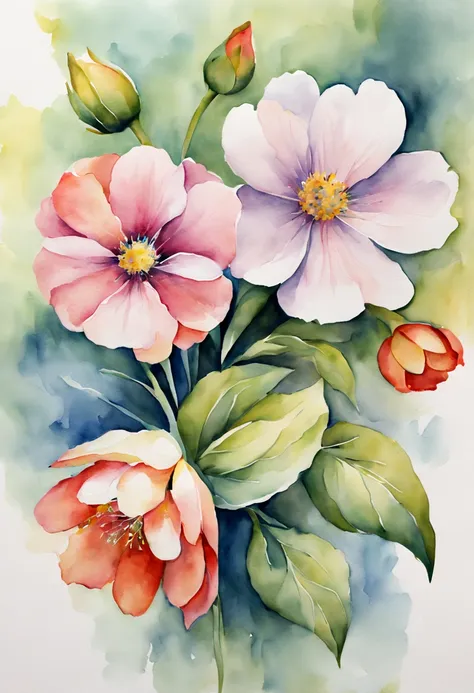 a painting of flowers painted in watercolor