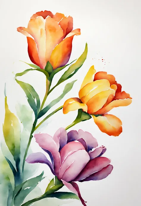 a painting of flowers painted in watercolor