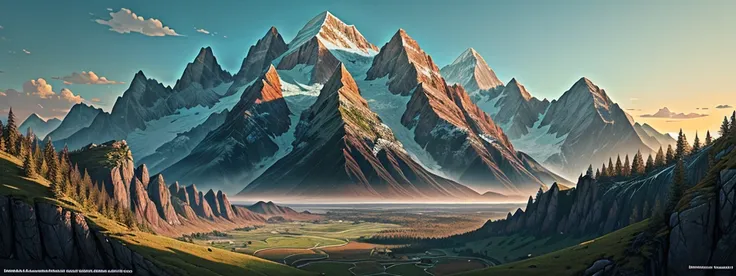 mountain, detailed colors, grass, detailed and vivid colors, photorealistic painting art by Midjourney and Greg Rutkowski, official art, (ocean: 1.2), style empire: 0.5, intricate drawing, high RAW color photo detail, dramatic lighting