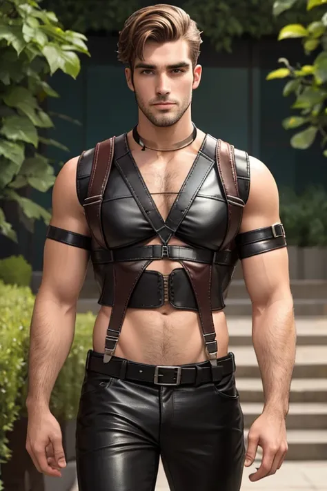 jacob elordi lookalike in leather harness