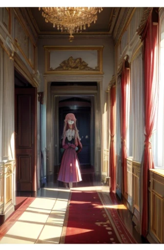 (best quality,4k,8k,highres,masterpiece:1.2),ultra-detailed,(realistic,photorealistic,photo-realistic:1.37),a woman and a man walking in a corridor,in their noble mansion,still recommended anime today,in the throne room, characters from "Azur Lane",screens...