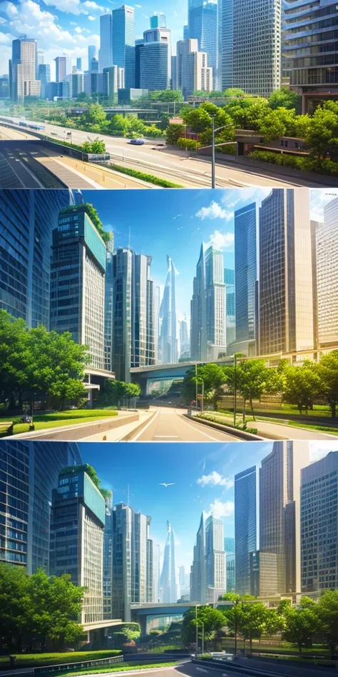 (Best quality,4K,8K,A high resolution,Masterpiece:1.2),Ultra-detailed,(Realistic,Photorealistic,photo-realistic:1.37),Wide-angle lens, Futuristic city, Smart Forest City, Smart cityscape,An organic fusion of nature and urban elements, Streets of the future...