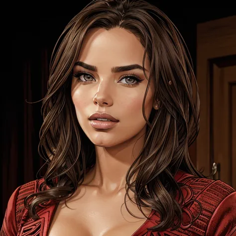 "(best quality,4k,8k,highres,masterpiece:1.2),ultra-detailed,(realistic,photorealistic,photo-realistic:1.37),Adriana Lima,beautiful detailed brown eyes,beautiful detailed lips,extremely detailed eyes and face,long eyelashes,gorgeous appearance,natural beau...