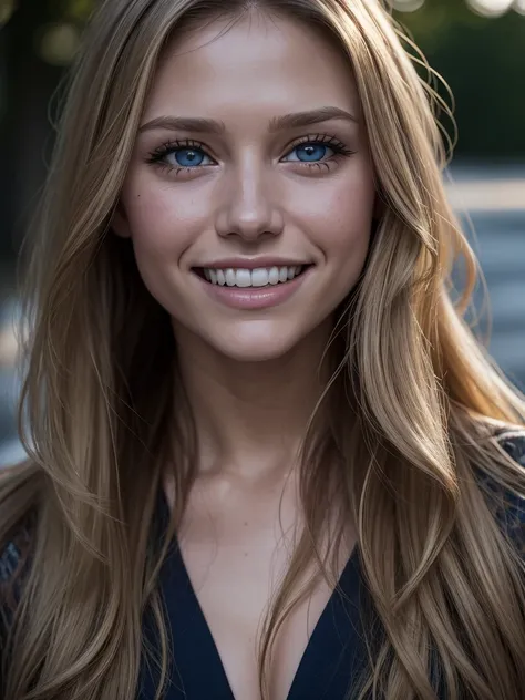 (masterpiece), best quality, expressive eyes, perfect face, RAW portrait photo, 30 years old blonde (her face is a mix of Sophia Bush, Vanessa Ray and Tracy Spiridakos), with light detailed eyes, dimples, (cute smile::1), perfect teeth, sweet, looking at v...