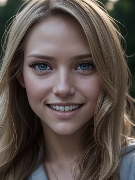 (masterpiece), best quality, expressive eyes, perfect face, award winning portrait photo, 30 years old blonde (her face is a mix of Sophia Bush, Vanessa Ray and Tracy Spiridakos), with light detailed eyes, dimples, (cute smile::1), perfect smile, sweet, lo...