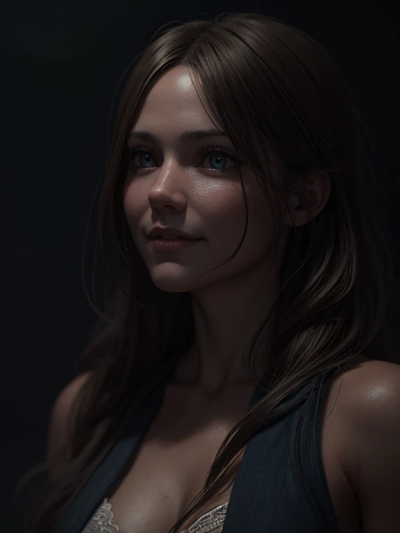 A masterpiece portait of a stunnign woman with face that is a mix between Sophie Bush and Tracy Spiridakos, cute shy smile, ultra realistic photography, concept design art octane render, masterpiece concept art, concept art artwork masterpiece, artstation ...