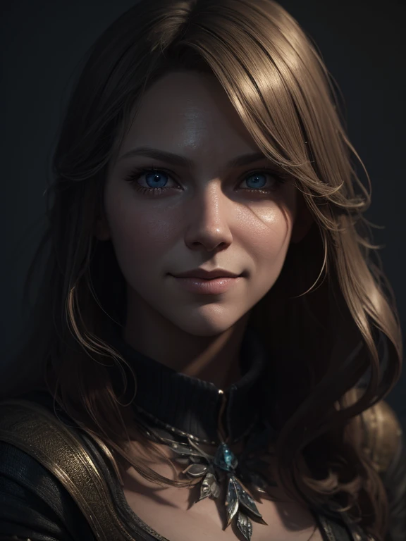 A masterpiece portait of a stunnign woman with face that is a mix between Sophie Bush and Tracy Spiridakos, cute shy smile, looking at viewer, ultra realistic photography, concept design art octane render, masterpiece concept art, concept art artwork maste...