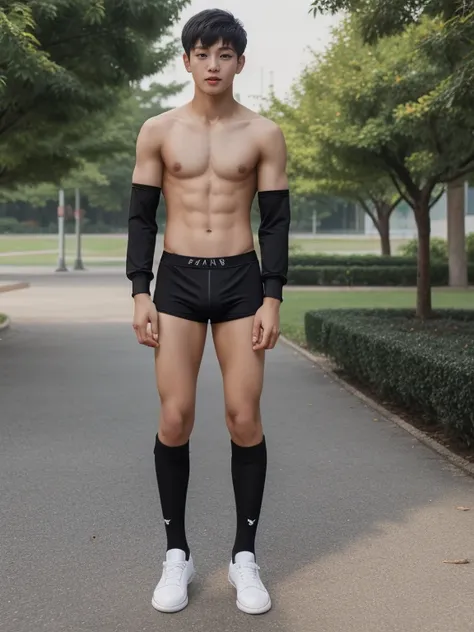 16 years old teenagers , very young , light-skin , wearing an dark black sexy underwear, tmasterpiece，k hd，the feet，black long socks，The barefoot , black colour , handsome and cute , extreme cute boy , white skin , dark black underwear boxers shorts , extr...