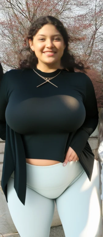 there are three people standing next to each other on a sidewalk, full body picture, zoomed out full body, top half of body, full body shot close up, close up half body shot, middle body shot, a black choker, neck zoomed in, with straight black hair, black...