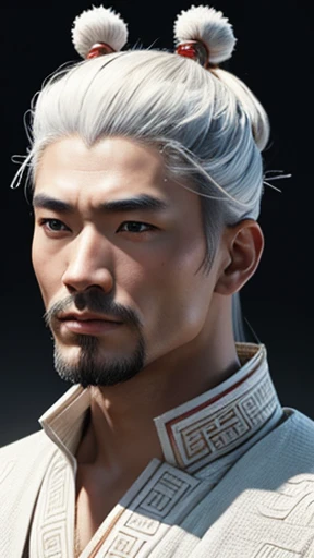 oriental、ancient chinese man wearing white clothes、ancient chinese hairstyle men、three kingdom、multiple warlords、highest quality、masterpiece、ultra high resolution、(realistic:1.4)、game poster、Clear and beautiful image quality、solo