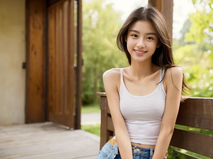 Young 20 year old Asian western mix girl, gorgeous face, model, perfect face, cute face, slim body, toned body, slim nose, small lips, athletic body, small cup size, thin arms, thin legs, thin waist, small hips, gorgeous smile