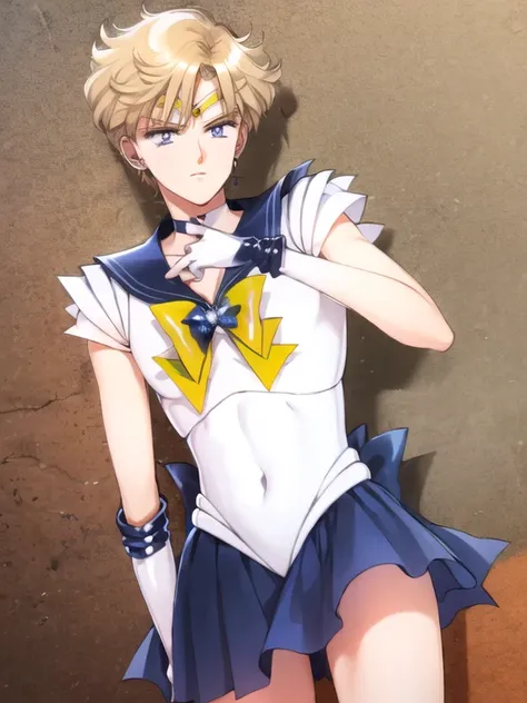 sailor uranus、vpl, vpl、bulge, he looks both male and female.、 i can't tell if it's male or female、flat chest, battle formation, ...