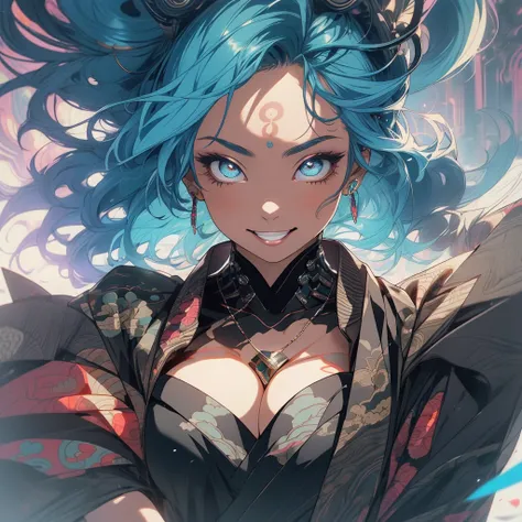 (((highest quality))),(((detailed eyes))),(((32k))),(1 girl),hair,(tattoo),(cyber punk),kimono,((Luxurious and gorgeous)),Shiny skin,earrings,flashy,((Super beautiful woman)),(perfect face),Japanese sword,ultimate texture,official art,Ukiyo-e,stylish,photo...