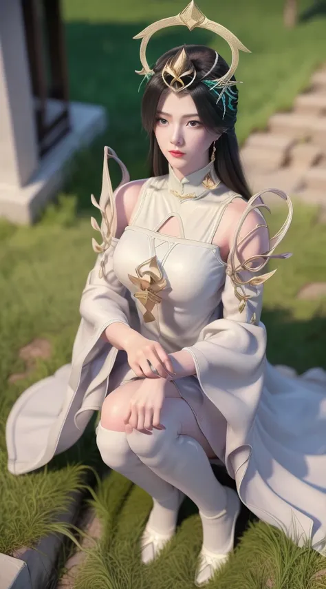 Anime-style image，woman wearing white and purple dress, 4K detail fantasy, 3D rendering character art 8k, The animation is rich in details, Smooth anime CG art, Popular topics on cgstation, 8k high quality detailed art, goddess. extremely high detail, Supe...