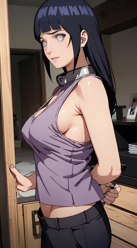 ，Kirschblütenwald, (Hohe Detailgenauigkeit:1 1), Raues Gesicht, natural skin, High quality, NSFW, Naruto hinata，Ein rosahaariger, detailliertes Haar，purple eyes，（big boobs:1.4），（:1.5），Auslaufen aus der Schulter，，（smil:1.2），Rot im Gesicht sein，（Spaltung:1.4...