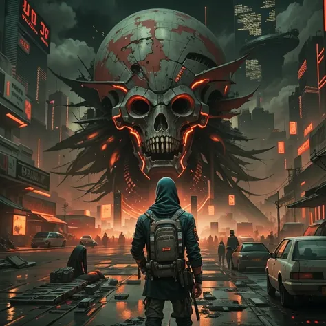 surreal art, dooms day, cyberpunk