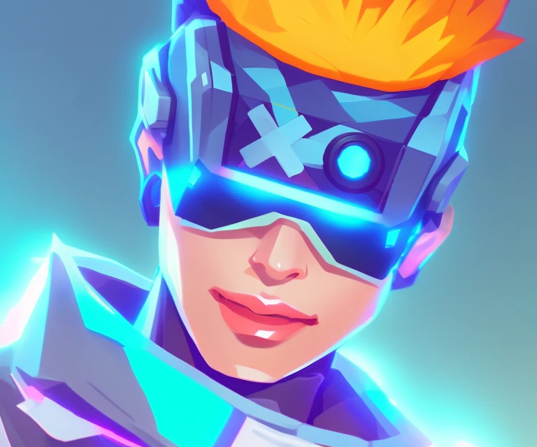 a close up of a person wearing a pair of goggles, valorant style, valorant game style, valorant character, mobile game style, riot game, style of duelyst, epic style, jet set radio future, unknown artstyle, solar punk, video game avatar, stylized art, bast...