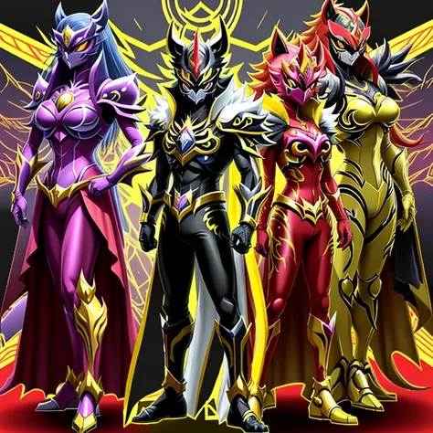 pokemon motif、super sentai、男2people、female１people、Entei motif transformation suit、Entei motif mask、Raikou motif transformation suit、Raikou motif mask、Suicune motif transformation suit、Suicune motif mask