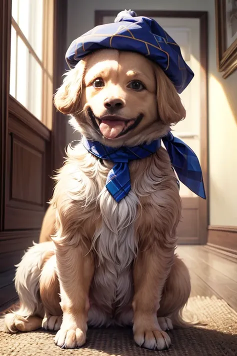  Left side low angle photography, Varied angles, dynamic photography, (((Dog breeds from around the world, Various types of Dog breeds Cute pets posing for a photo wearing cute clothes, luxurious hat, ties, bandanas, vestido, Cores fofas, cores de roupas i...