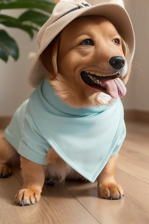  Left side low angle photography, Varied angles, dynamic photography, (((Dog breeds from around the world, Various types of Dog breeds Cute pets posing for a photo wearing cute clothes, luxurious hat, ties, bandanas, vestido, Cores fofas, cores de roupas i...