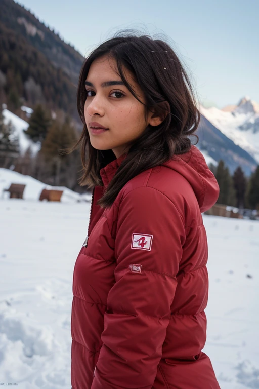 “A young Indian woman, 18 or 19 years old, in the Swiss Alps, she is about 1.60m tall and wears a slightly fitted winter outfit.”

(best quality,4k,8k,highres,masterpiece:1.2),ultra-detailed,(realistic,photorealistic,photo-realistic:1.37), HDR, UHD, studio...