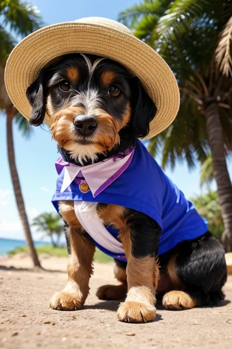 breed dog, yorkshíre Terrier, Maltese, fofos posando para uma foto usando roupas fofas, luxurious hat, ties, bandanas, vestido, Cores fofas, children&#39;s clothing colors for dogs. low angle view, eye level shot (virilha),Just huge morbid thighs, gordinha...