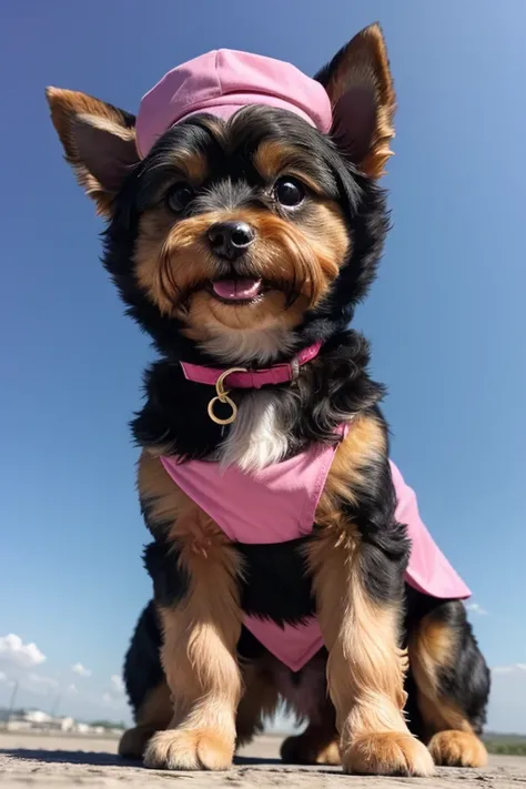  Dog with expression of happiness when seeing his owner, Dog with open mouth, Yorkshire Terrier breed dog, cute maltese posing for a photo wearing cute clothes,   fofo usando vestido fofo de princesa, luxurious hat, ties, bandanas, vestido, Cores fofas, ch...