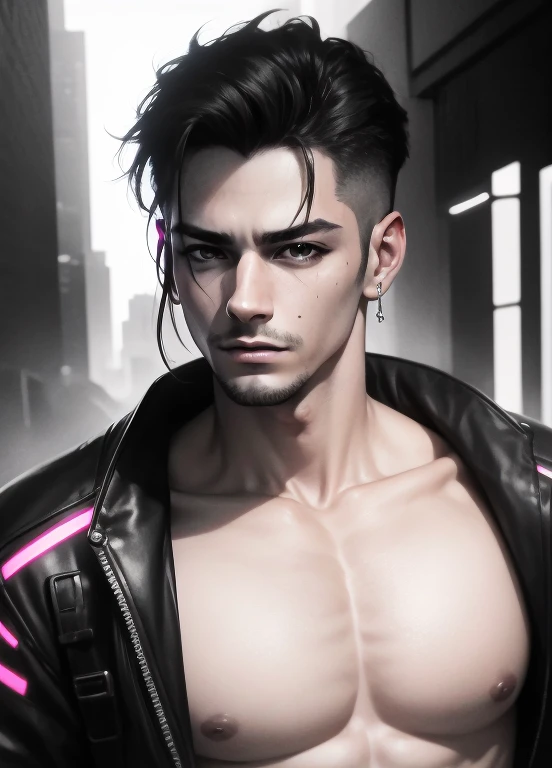 Changing Cyberpunk Handsome Boy Background, realistic face, 8k, ultra realist