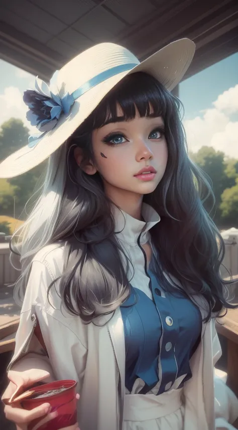 Beautiful woman with long white hair, artwork in the style of guweiz, ilya kuvshinov with long hair,beautiful blue eyes,realistic anime artstyle, realistic anime art style, anime realism style, kawaii realistic portrait, digital art ilya kuvshinov, realist...