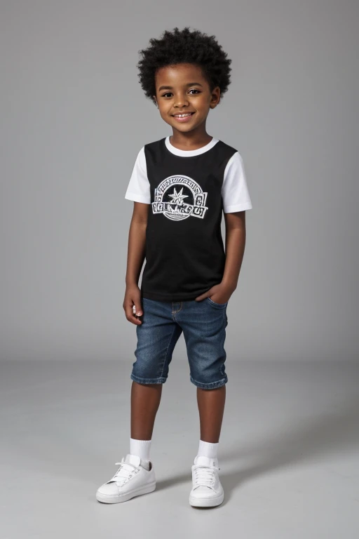 Black child, menino negro, dez anos, imagem de corpo inteiro, vestindo camiseta amarela, jeans, White sneakers, background branco, sorridentes, dentes perfeitos