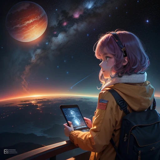 Unravel the wonders of the universe with interactive technology, explore the intricacies of planets, space, and nebulae. Discover the beauty of formulas, reactions, and natural laws that shape our cosmos. Witness the vibrant, saturated colors of alien-popu...