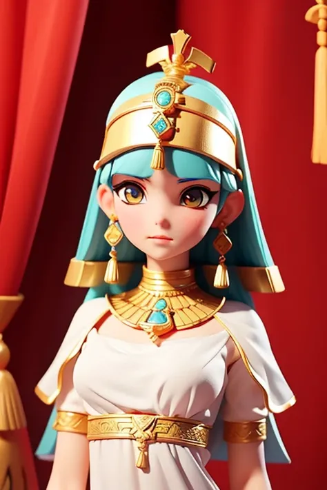 Cleopatra, reina de egipto, princesa, realeza, vestido blanco corto, Jeweler&#39;s, esculturas egipcias.