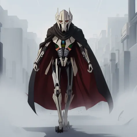 general grevious, scary, black cape, tall, slender