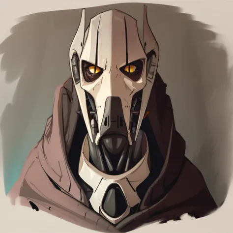 general grievous, black cape, terrifying, tall, shadows, shading, slender, horrifying pose