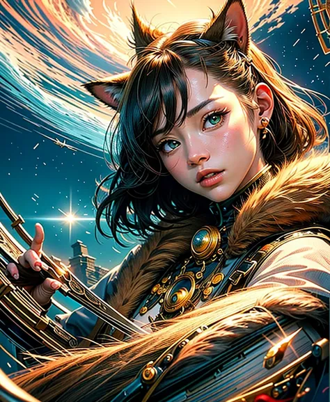 masutepiece, Best Quality, Illustration, Ultra-detailed, finely detail, hight resolution, 8K Wallpaper, Perfect dynamic composition, Cats ears、Cats ears、Cats ears