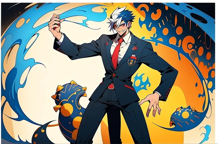 1 guy,One,(whole body:1.1),
school uniform,black hip-high shelf:1.2),
(Highest image quality),Colorful,(masterpiece:1.5),ultra high resolution,Best quality,extremely detailed wallpaper,(complex part),detailed light, light-blue hair, zombie