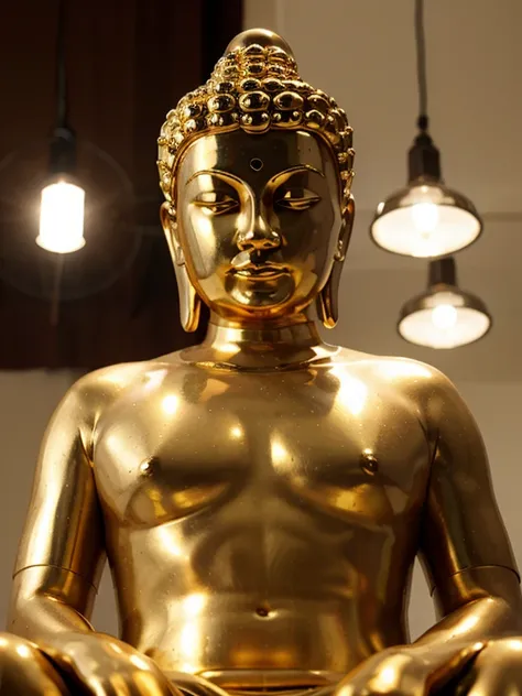 Great Buddha golden from the neck up front