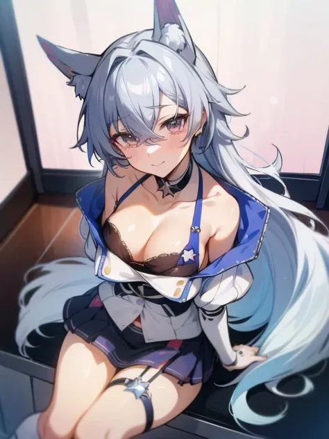 Honkai Star Rail Silver Wolf looking up with needy expression