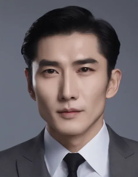 A real head portrait photo, (completely transparent face：1.37）,(Thick dark-haired Asian man in suit)，（bust portrait），（Chinese actor Hu Ge：1.2），Toned muscles，background：black，lifelike: 1.4 official art, Super detailed, Beautiful and beautiful, beautiful, ma...