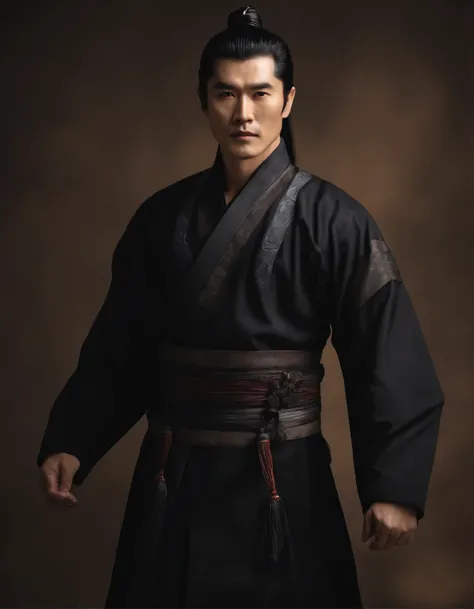  (completely transparent face：1.37）, (Portrait of head of Asian man with thick black hair），Chinese Han Dynasty Clothing，（Chinese actor Hu Ge：1.2），Bodybuilding，background：black，lifelike: 1.4 official art, Super detailed, Beautiful and beautiful, beautiful, ...