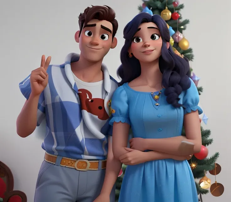 Casal lindo de homem e mulher, estilo Disney Pixar, alta qualidade 