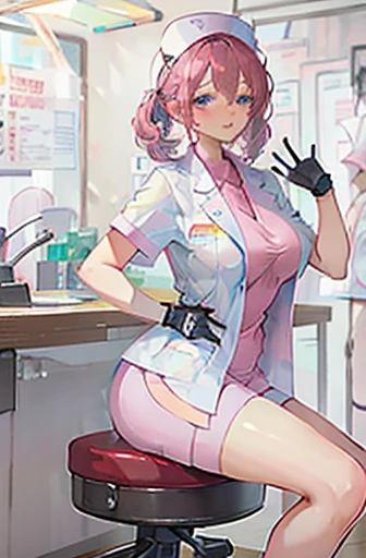 nurse uniform,hospital, latex nurse suit,nurses,busty,elbow gloves,labcoat,redhair woman,blue eyes , gigantic boobs ,medical instruments,asian nurse,two nurses,speculum,examination room,oversize boobs, ,big ass ,strap on, lay on table ,legs spreaded,giving...