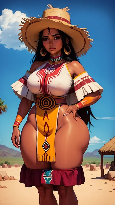 Hopi woman, traje tradicional pueblo hopi, mujer milf nativo americana, cara pintada