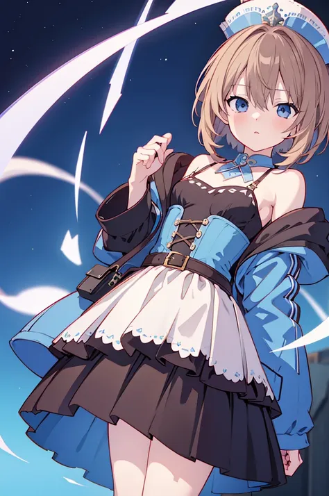 blanc, seductive, thick thighs, night sky view, realistic, best quality, masterpiece, ultra detail, ultra high res