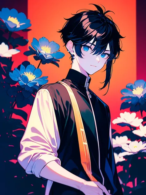 About 10 years old, anime youth，Black hair short perm 1.5，Please wear a plain white shirt and black hoodie，Standing in the room，anime style 4k，anime rendering，anime style，8K fineness，（Upper body display：1.5）（cinematic lighting：1.5）（Handsome Anime Boy 1.5）