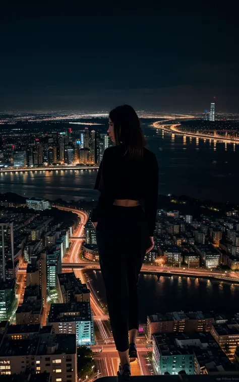 City night view (bustling city at night in the background) (great works: 1.3), (best quality: 1.1) (masterpieces: 1.3) with unparalleled masterpieces, surreal 8K, perfect artwork, super details, best quality, masterpieces 4K wallpaper aesthetics, masterpie...